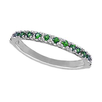 Emerald Stackable Ring, 14K White Gold R5692WE