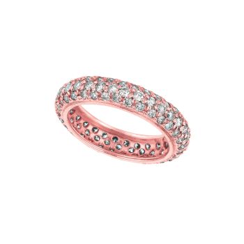 1.58 ct G-H SI2 Eternity diamond pave set ring In 14K Rose Gold R5702PD