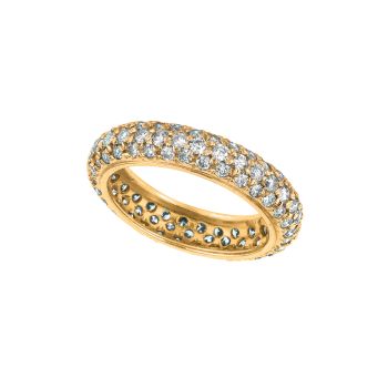 1.58 ct G-H SI2 Eternity diamond pave set ring In 14K Yellow Gold R5702YD