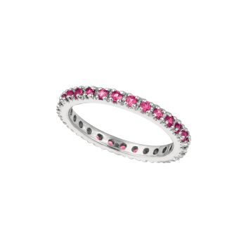 Pink Sapphire Eternity Guard Ring, 14K White Gold R5830WPS