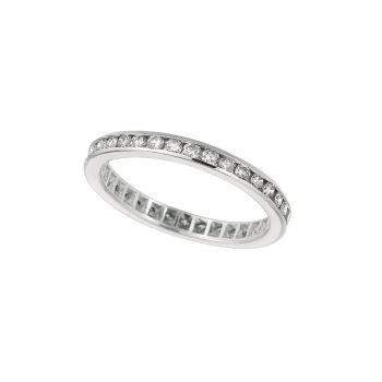 1.00 ct G-H SI1-SI2 Diamond bezel set ring In 14K White Gold R5920WD