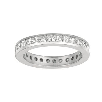 1.56 ct G-H SI2 Princess cut diamond eternity band In 14K White Gold R5959WD
