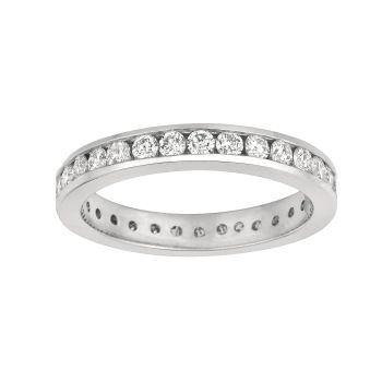 1.50 ct G-H SI2 Channel set diamond eternity band In 14K White Gold R5975WD