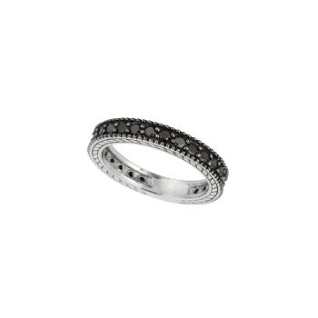 1.00 ct Black Diamond Eternity Ring In 14K White Gold R6103WDK