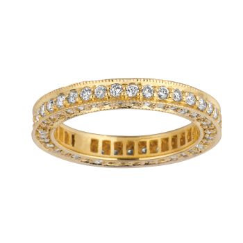 1.51 ct G-H SI2 Three sided diamond eternity ring In 14K Yellow Gold R6162YD