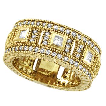 1.72 ct G-H SI Diamond Eternity Band Ring In 14K Yellow Gold R6165YD