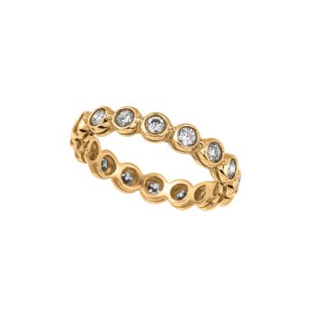 1.00 ct G-H SI Bezel Set Diamond Eternity Band Ring In 14K Yellow Gold R6178YD