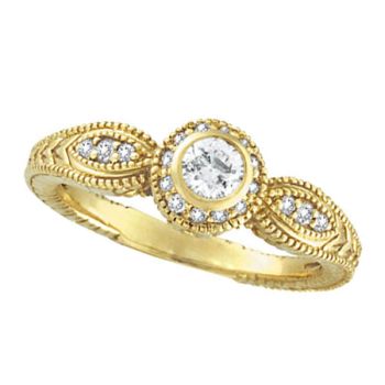 0.40 ct G-H SI Bezel Diamond Ring In 14K Yellow Gold R6303YD