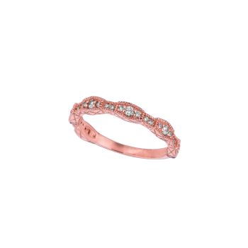 0.38 ct G-H SI Diamond Guard Ring Stackable Band In 14K Rose Gold R6380PD