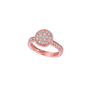 0.62 ct G-H SI2 Diamond Ring In 14K Rose Gold R6443PD