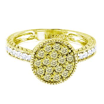 0.62 ct G-H SI Yellow & white diamond ring In 14K Yellow Gold R6443YYD