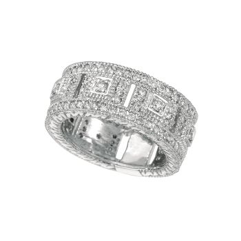 1.20 ct G-H SI2 Diamond Victorian ring In 14K White Gold R6448WD