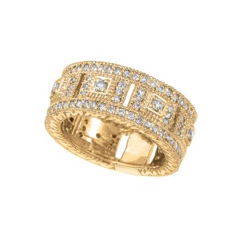 1.20 ct G-H SI2 Diamond Victorian ring In 14K Yellow Gold R6448YD