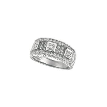 0.50 ct G-H SI2 Diamond Victorian ring In 14K White Gold R6449WD