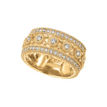 1.15 ct G-H SI Diamond bezel set ring In 14K Yellow Gold R6453YD