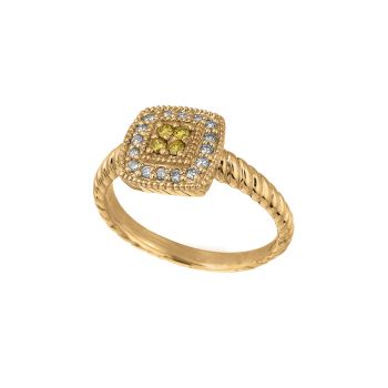0.30 ct G-H SI2 Yellow & white diamond ring In 14K Yellow Gold R6500YYD