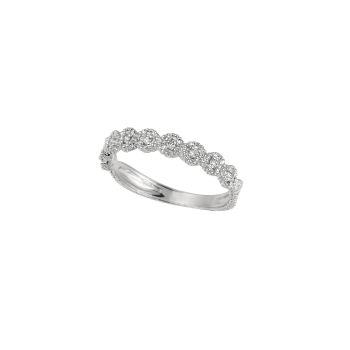 0.20 ct G-H SI2 diamond stack ring In 14K White Gold R6511WD