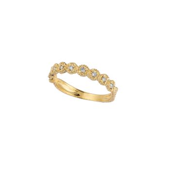 Yellow gold diamond stack ring R6511YD