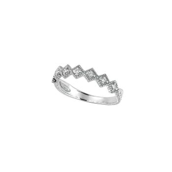 0.18 ct G-H SI2 diamond stack ring In 14K White Gold R6512WD