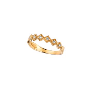 Yellow gold diamond stack ring R6512YD