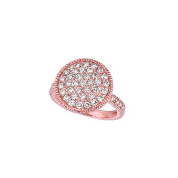 1.51 ct G-H SI2 Diamond round ring In 14K Rose Gold R6586PD