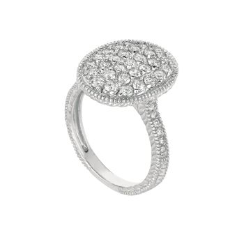 1.50 ct G-H SI2 Diamond oval shape ring In 14K White Gold R6611WD