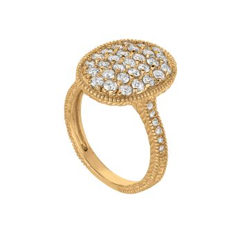 1.50 ct G-H SI2 Diamond oval shape ring In 14K Yellow Gold R6611YD