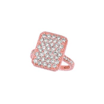 2.00 ct G-H SI2 Diamond rectangular shape ring In 14K Rose Gold R6613PD