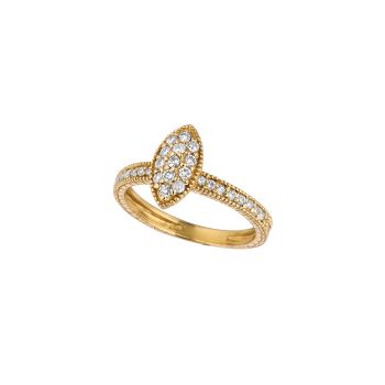 0.50 ct G-H SI2 Diamond marquise shape ring In 14K Yellow Gold R6616YD