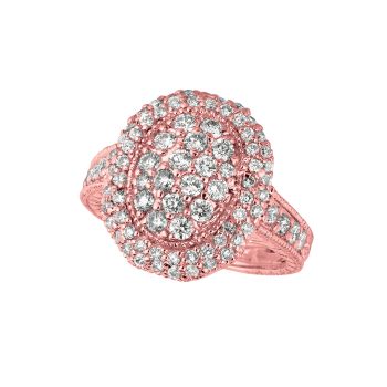 1.50 ct G-H SI2 Diamond oval ring In 14K Rose Gold R6649PD