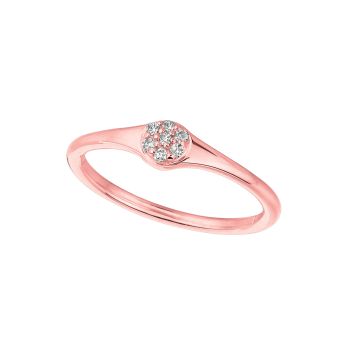 0.06 ct G-H SI2 Diamond ring In 14K Rose Gold R6756PD