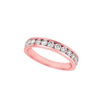 0.75 ct G-H SI2 Diamond bezel set ring In 14K Rose Gold R6846P.06