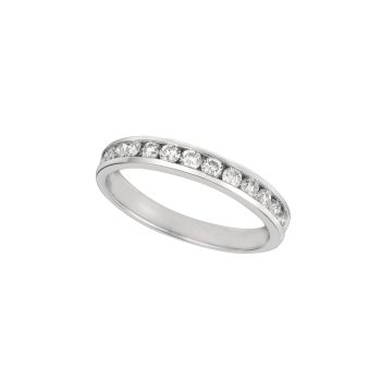0.50 ct G-H SI2 Diamond bezel set ring In 14K White Gold R6846W.04