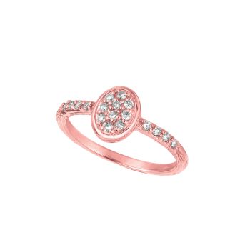 0.28 ct G-H SI2 Diamond oval ring In 14K Rose Gold R6867PD