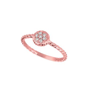 0.11 ct G-H SI2 Diamond Ring In 14K Rose Gold R6868PD