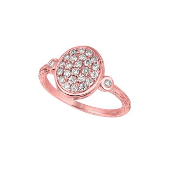 0.56 ct G-H SI2 Diamond oval ring In 14K Rose Gold R6873PD
