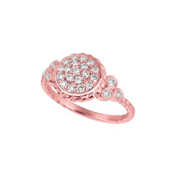 0.59 ct G-H SI2 Diamond Ring In 14K Rose Gold R6874PD
