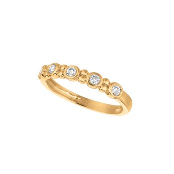 0.25 ct G-H SI2 Diamond bezel set ring In 14K Yellow Gold R6882YD