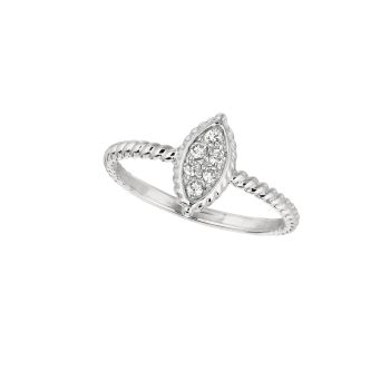 0.13 ct G-H SI2 Diamond marquise shape ring In 14K White Gold R6901WD