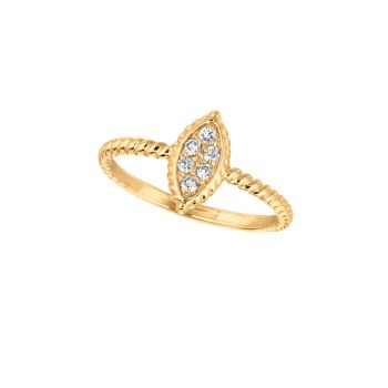 0.13 ct G-H SI2 Diamond marquise shape ring In 14K Yellow Gold R6901YD