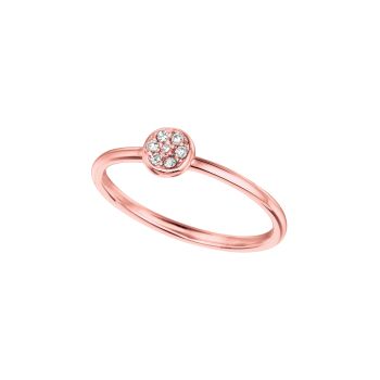 0.06 ct G-H SI2 Diamond Ring In 14K Rose Gold R6917PD