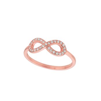 0.15 ct G-H SI2 Diamond infinity ring In 14K Rose Gold R6942PD