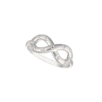 0.11 ct G-H SI2 Diamond infinity Ring In 14K White Gold R6998WD