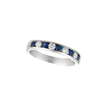 0.37 ct G-H SI2 Sapphire & diamond ring In 14K White Gold R7173WDS