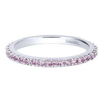 0.54 - Ladies' Ring
 14k White Gold Pink Sapphire Stackable /LR4576W4JPS-IGCD