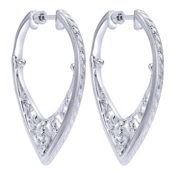 925 Silver White Sapphire Fancy Earrings EG12022SVJWS