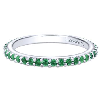 0.42 - Ladies' Ring
 14k White Gold And Emerald Stackable /LR4576W4JEA-IGCD