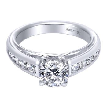 Gabriel & Co Platinum 0.52 ct Diamond Straight Engagement Ring Setting ER6157PT3JJ