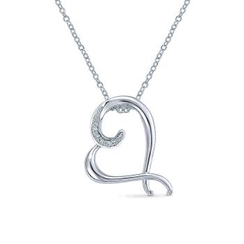 0.08 ct - Necklace
 925 Silver Diamond Heart /NK2780SV5JJ-IGCD