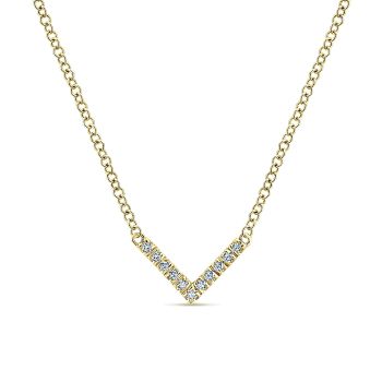 0.06 ct - Necklace
 14k Yellow Gold Diamond Bar /NK5423Y45JJ-IGCD